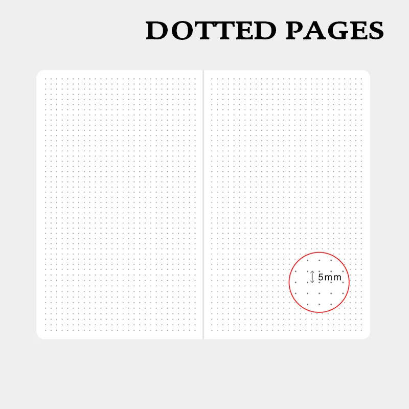 

Granite A5 Dotted Notebook Dot Grid Journal Hard Cover Elastic Band Travel Diary Planner