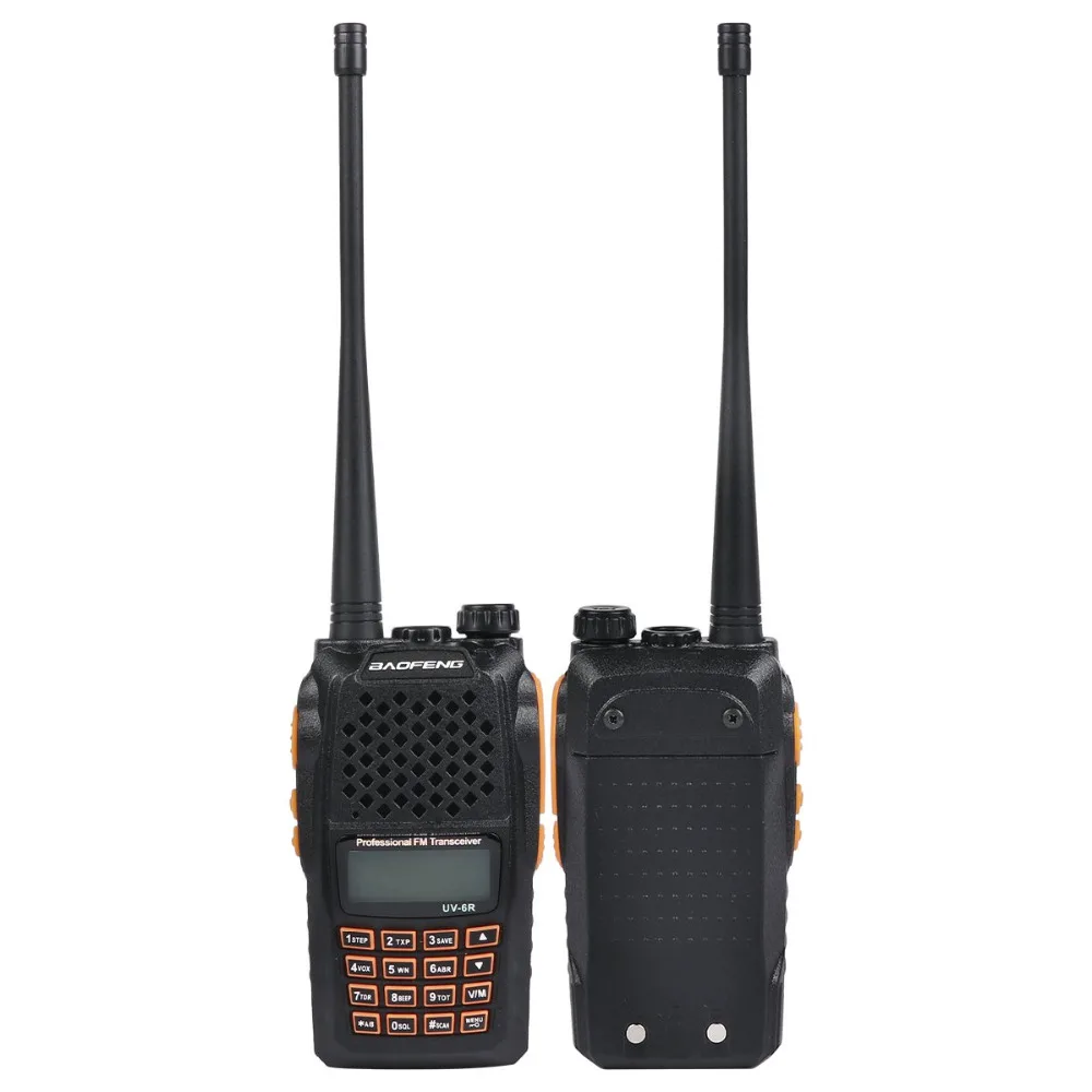 Baofeng BF-UV6R рация, радио с ручным управлением, 5 Вт, для строительства отеля, для самостоятельного вождения, универсальная рация, 1800 мАч