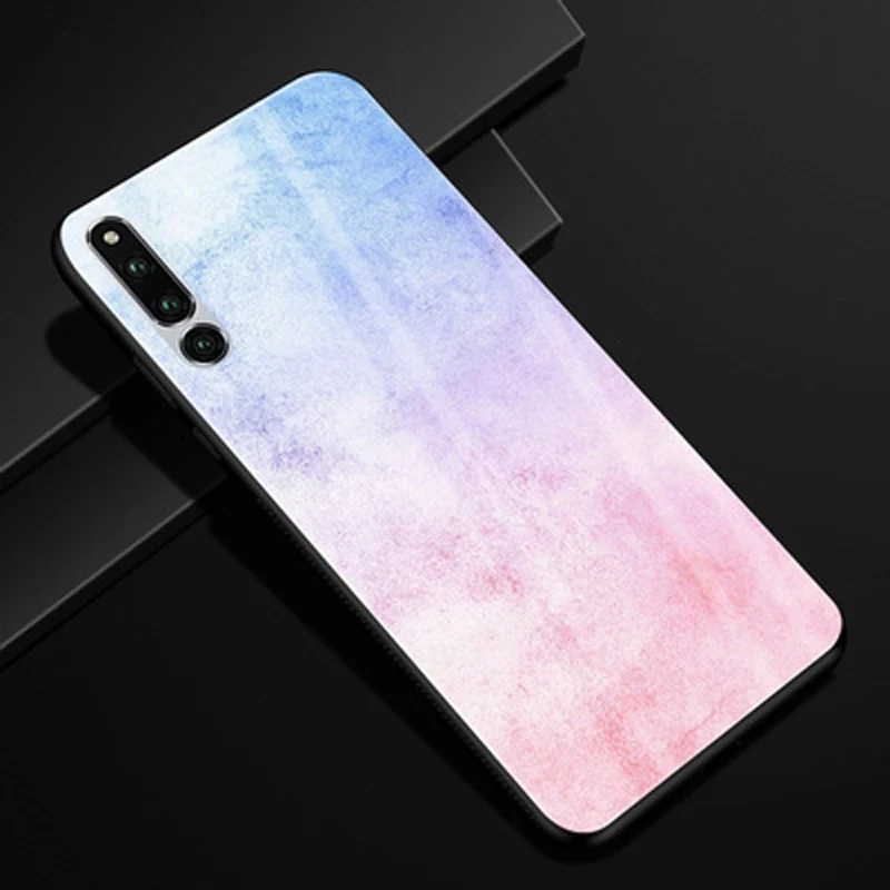 Для Huawei Honor Magic 2 Чехол градиентное закаленное стекло + чехол с мягкими краями для