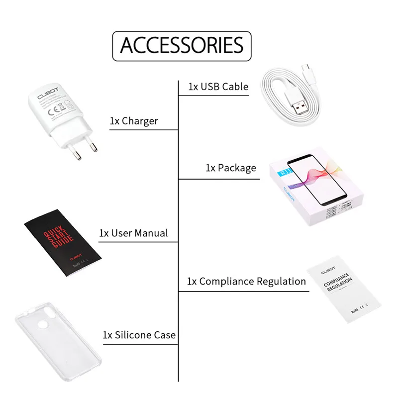 Cubot R11 18:9 5 ''HD Экран Android 8 1 MT6580 2 ГБ Оперативная память 16 Встроенная смартфон 2800
