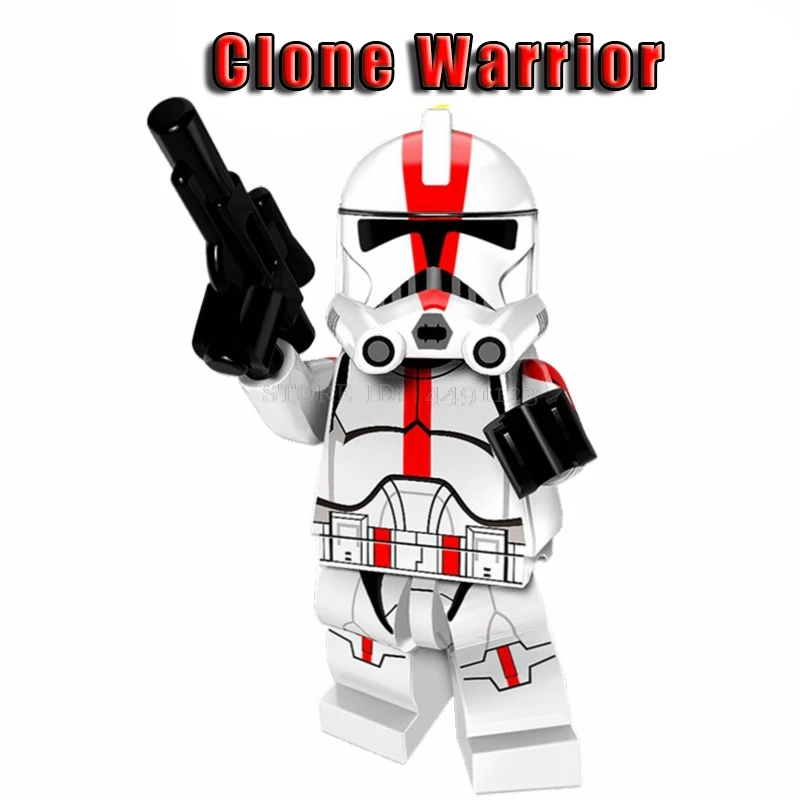 Clone Warrior Игрушки блочные Звездные войны персонаж фильма Рей кьло бен соло люки Скайуокер клон воин джедай Йода Финн BB8 R2D2 блок игрушки Наборы «Звездные войны» - Цвет: Clone Warrior