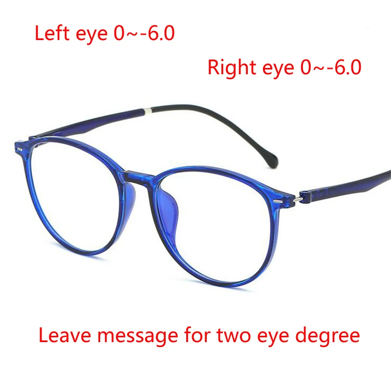 Custom Degree Рецептурные-0,5-1,0-1,5-6,0 ретро овальные готовые очки для близорукости унисекс сверхлегкие близорукие очки - Цвет оправы: Custom Degree