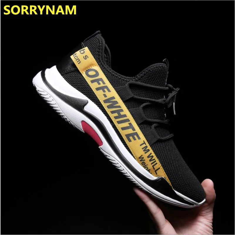 SORRYNAM 2018 лето с-белый с дышащей сеткой Для мужчин Повседневное обуви эспадрильи