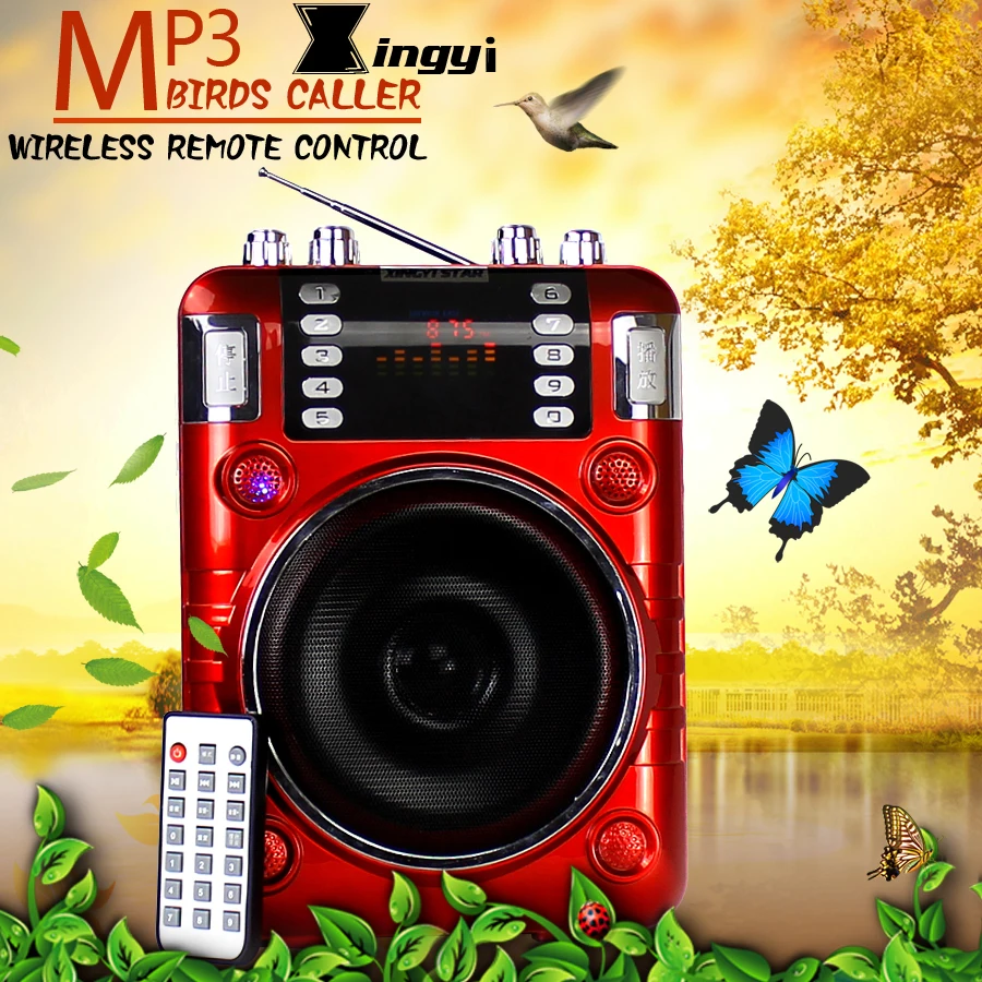 Красный Портативный цифровой Беспроводной радио FM манок для гуся утки, перепела Охота MP3 плеер Громкоговоритель-манок для птиц птицы звуковое оборудование для звонка