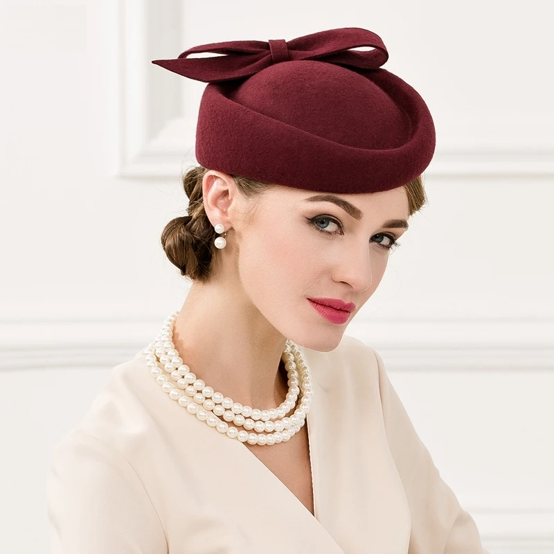 Шляпа фетровая женская шерстяная шляпа в винтажном стиле маленькая Британская