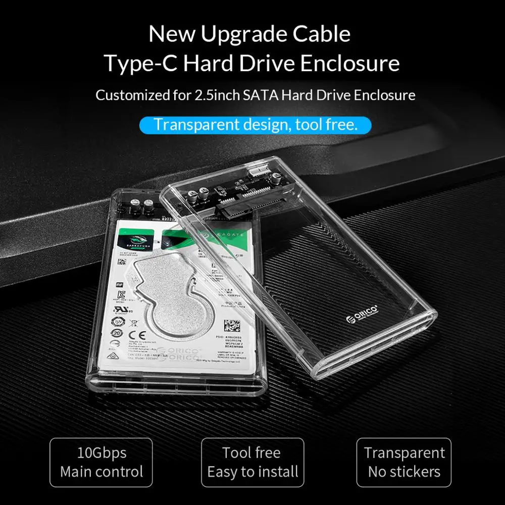 Жесткий диск ORICO 2 5 дюйма чехол SATA к USB 3 1 Gen2 10 Гбит/с внешний жесткий типа с корпус
