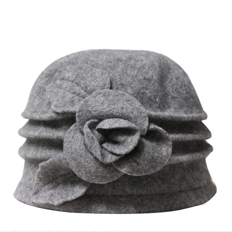 Новые женские шляпы Fedoras из чистой шерсти, зимние шапки для женщин с цветочным принтом, повседневные брендовые теплые женские мягкие шляпы для девушек на осень