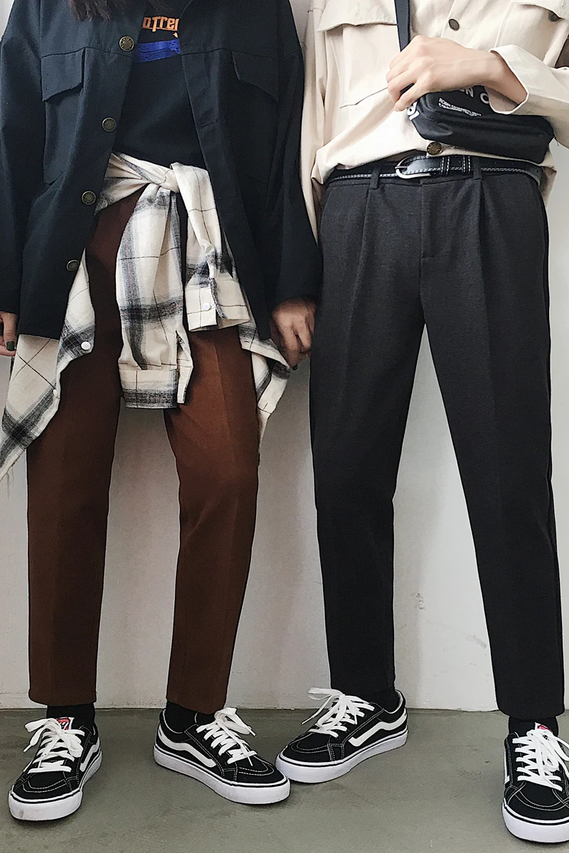 Зимние теплые маленькие брюки в японском стиле Харадзюку 2018 повседневные