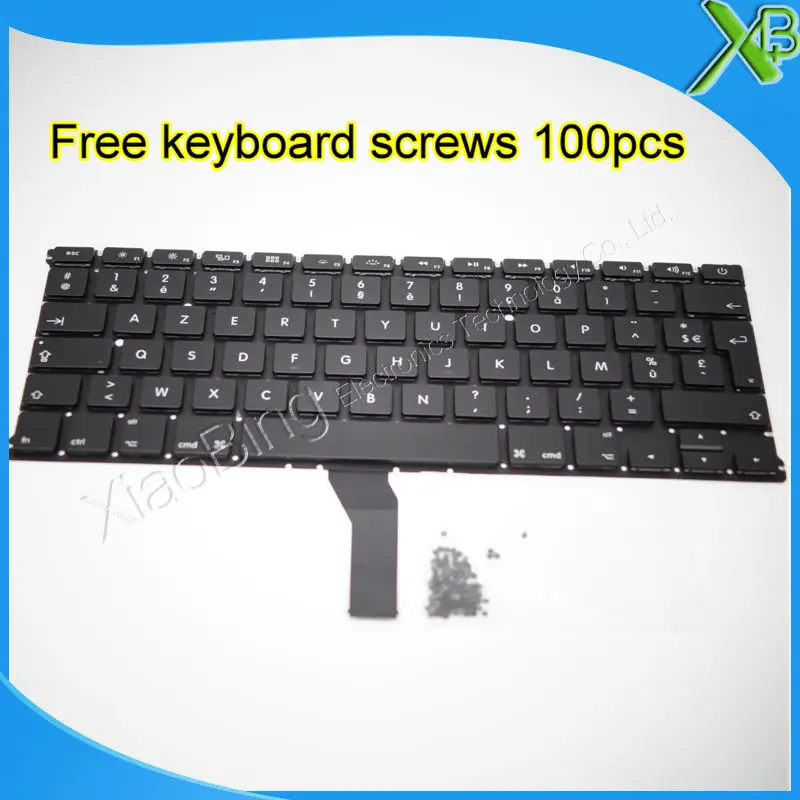 Совершенно новая Французская клавиатура AZERTY FR + 100 шт. винтов клавиатуры для MacBook