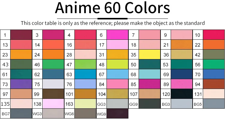 Anime 60Color TOUCHNEW T7 30/40/60/80 двойной головкой набор маркеров для живописи на спиртовой основе эскиз Маркеры Ручка для офиса дизайн анимационный комикс товары для рукоделия - Цвет: Anime 60Color