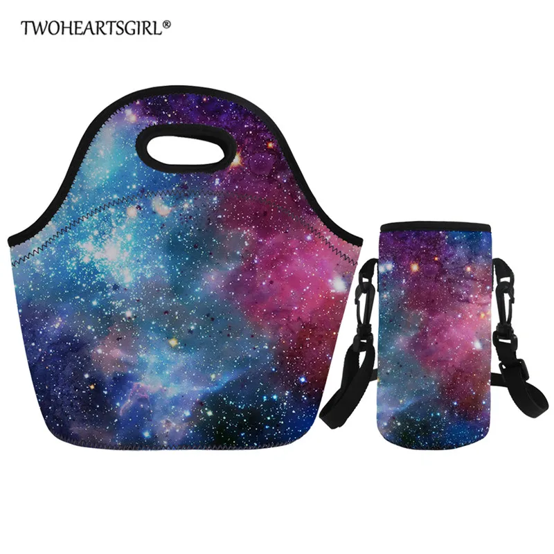 Twoheartsgirl Портативный изолированные сумка Galaxy с принтами детский Ланчбокс комплект сохраняющая тепло для еды на пикник сумка для Для женщин детская коробка для завтраков - Цвет: L2766Z20-Z18