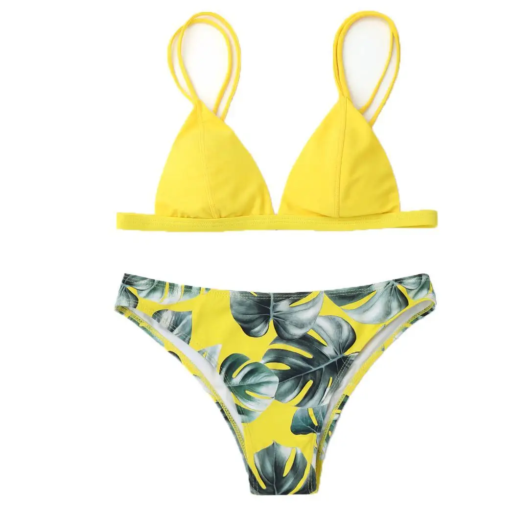 Женское модное пляжное бикини с цветочным принтом пляжный для отдыха плавания