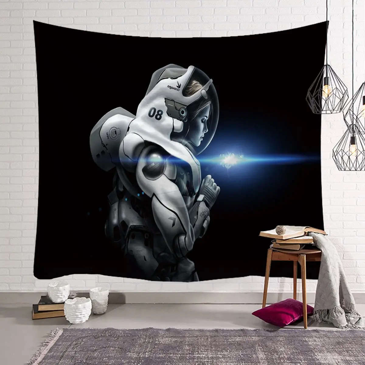 Декоративный гобелен для дома и улицы Space Man Cosmos Walk астронавт настенные подвесные