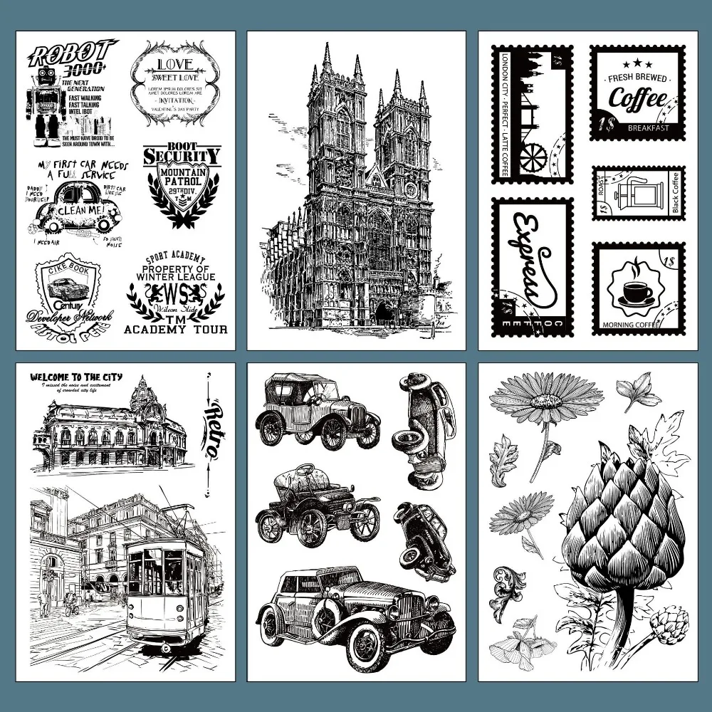 Горячая городской трамвай прозрачный чистый силикон штамп/печать для DIY