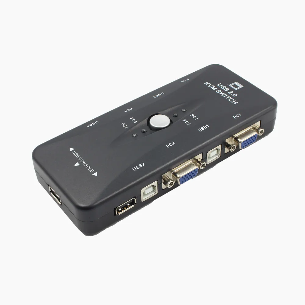 4-Порты и разъёмы USB 2,0 KVM переключатель Мышь/клавиатуры/VGA видео монитор 200 МГц 1920x1440 oct.30