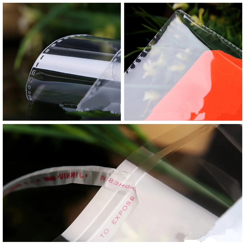 

500Pcs Storage Bags Transparent Self Adhesive Resealable Clear Cellophane Poly Bags OPP Seal Gift Packaging Bag Jewelry Pouch