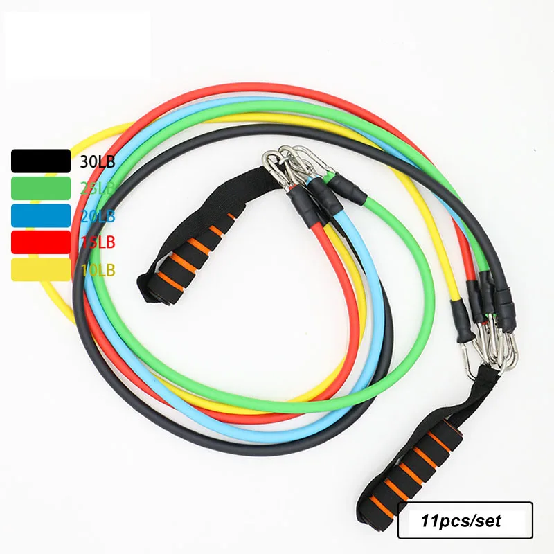 11 шт. латексные Эспандеры для кроссфита тренировочные трубки йоги резиновые