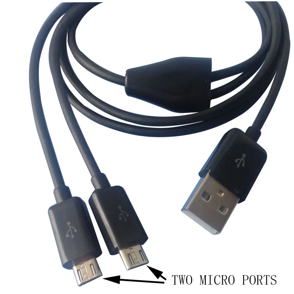 Белый 1 м 3 фута Android Micro USB сплиттер кабель 2 0 к двойному Y зарядный Бесплатная