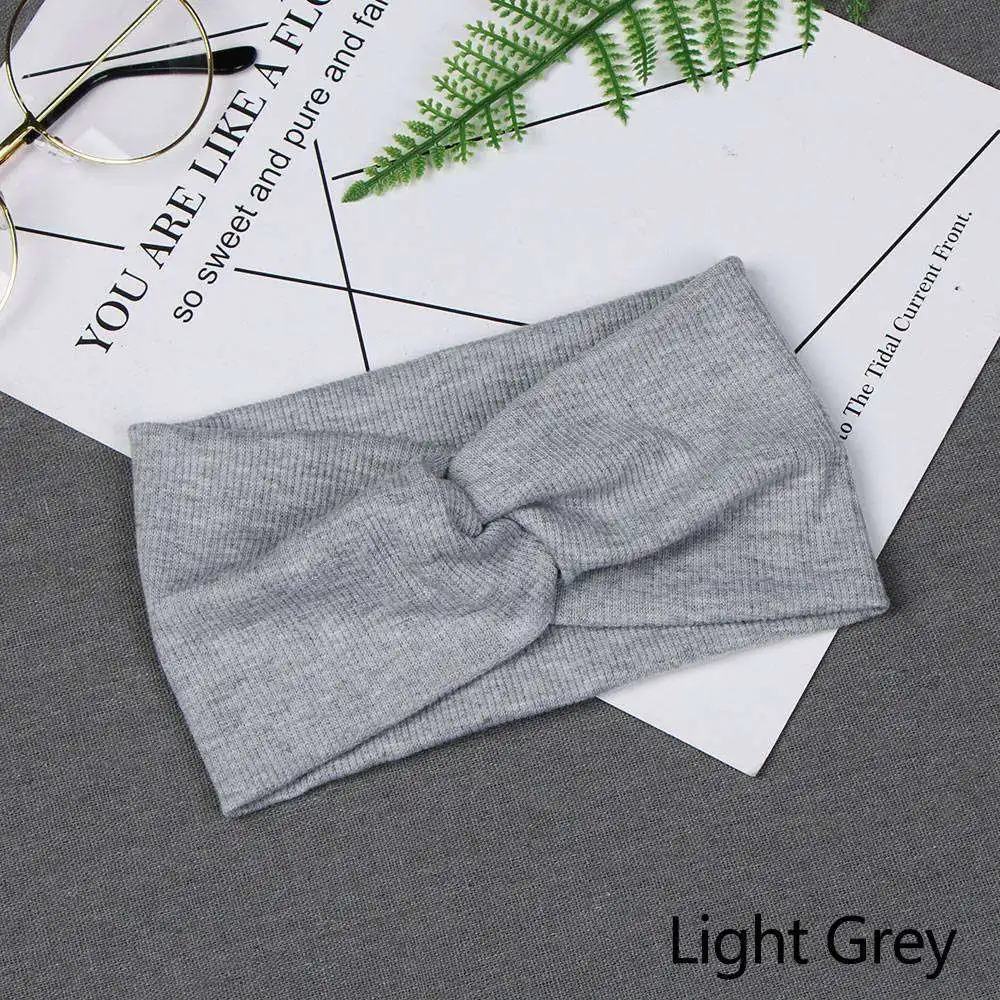 C-light grey 1 шт. горячая Распродажа Женская широкая спортивная йога Нескользящая повязка на голову растягивающаяся Бохо повязка на голову эластичная Тюрбан повязка на голову для занятия бегом повязка для волос аксессуары - Цвет: C-light grey