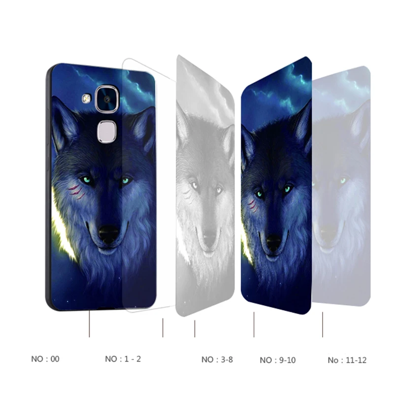 Huawei honor 5c Case Original Cover for Bag Skin Wolf Fish Skull Fundas 100% BiNFUL |