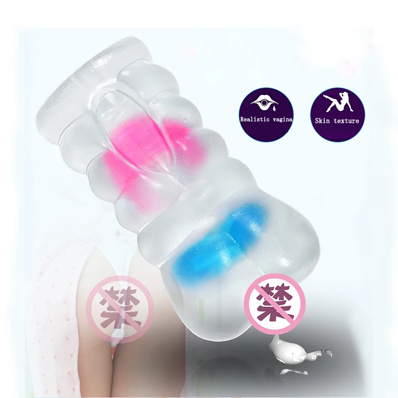 Портативный мужской мастурбатор чашка кристально прозрачная карманная киска TPE