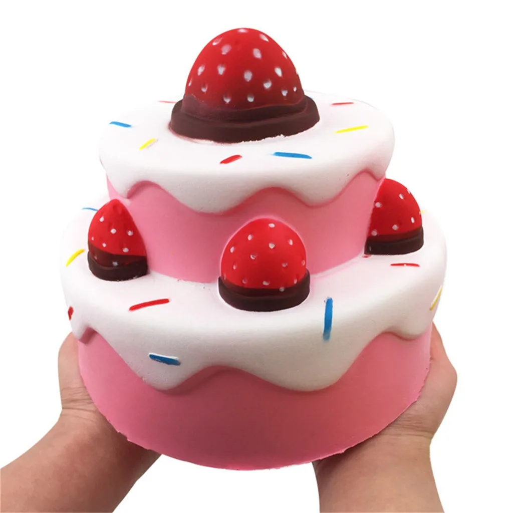 Сквиши Kawaii супер клубничный торт игрушка медленно Восстанавливающий форму крем