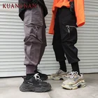 Мужские брюки-карго KUANGNAN, брюки-карго длиной до щиколотки, Японская уличная одежда для бега, брюки в стиле хип-хоп, мужские брюки 5XL, весна 2019