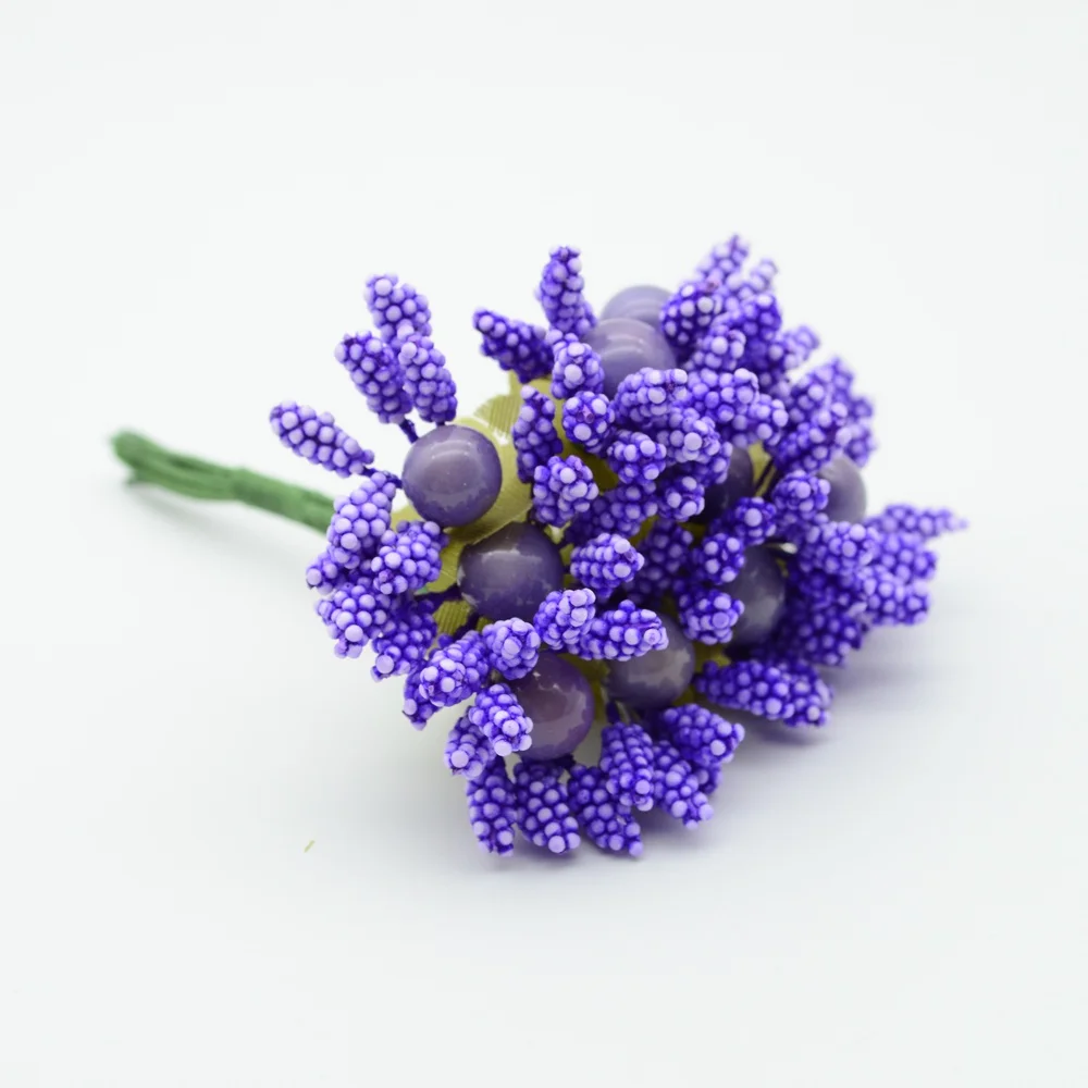 purple 10 шт. PE тычинка из пенопласта, свадебные аксессуары для домашнего декора, аксессуары для рождества, Нового года, искусственные Рукоделие, сделай сам, венок, подарки, искусственные цветы - Цвет: purple