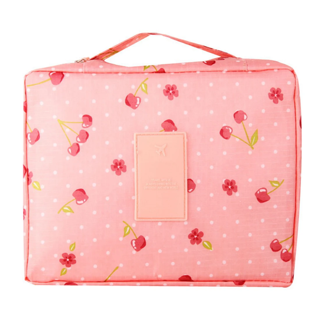 pink cherry Дорожная косметичка для хранения большая емкость на молнии косметичка в горошек красивый чехол для макияжа Наборы для макияжа - Цвет: pink cherry
