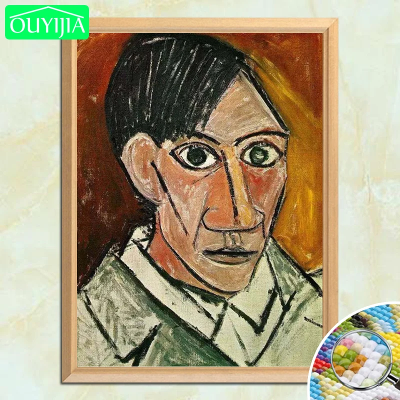 Пабло Пикассо Автопортрет в возрасте 26 5D DIY Алмазная картина полностью