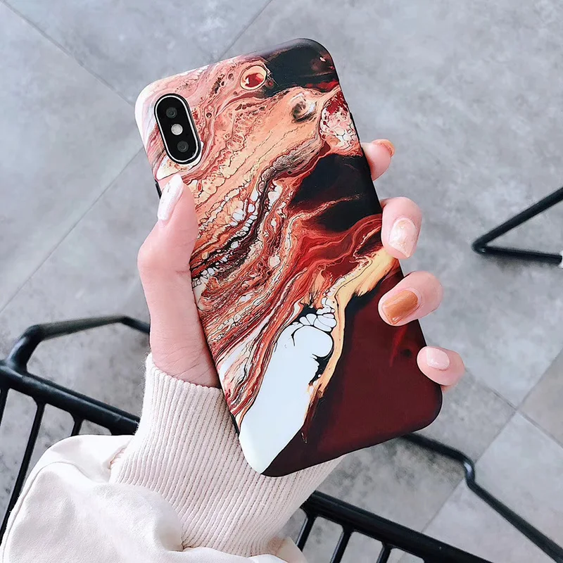 Винтаж Рок мрамор чехол для iPhone X XS Max XR матовый Мягкий силиконовый Fundas 8 7 6 S плюс