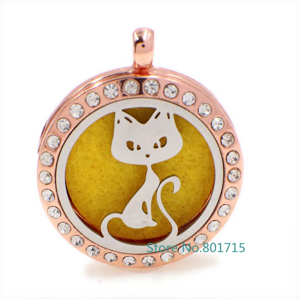 Новые стили нержавеющей стали Кошка Ароматерапия Парфюм Эссенциальный Диффузор Жакет как бесплатные подарки (бесплатное ожерелье и подушки) XX57 на.