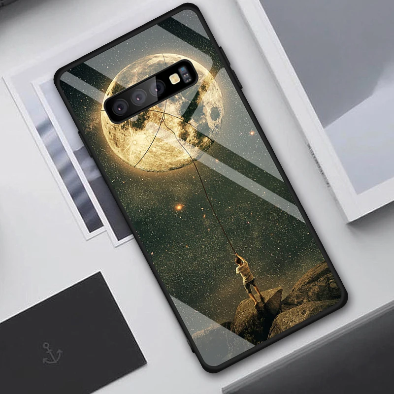 12 Чехол из закаленного стекла с рисунком звездного неба для samsung Galaxy S10 Plus S10e, противоударный чехол для телефона s для samsung S10+ S10 Note 10, чехол - Цвет: 12
