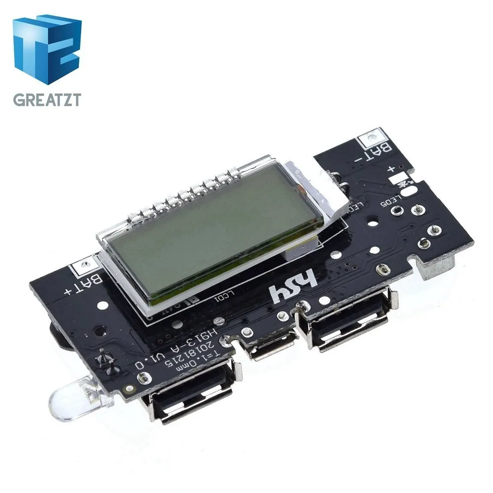 Модуль питания печатной платы с двойным USB 18650 для зарядки аккумуляторов 5 В 1 А а