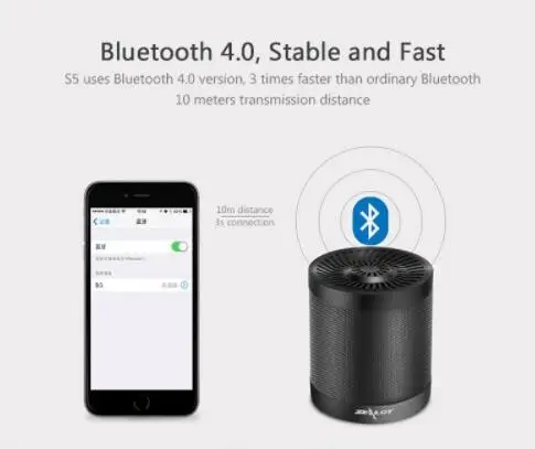ZEALOT S5 портативный Bluetooth динамик Колонка беспроводной сабвуфер супер бас стерео USB