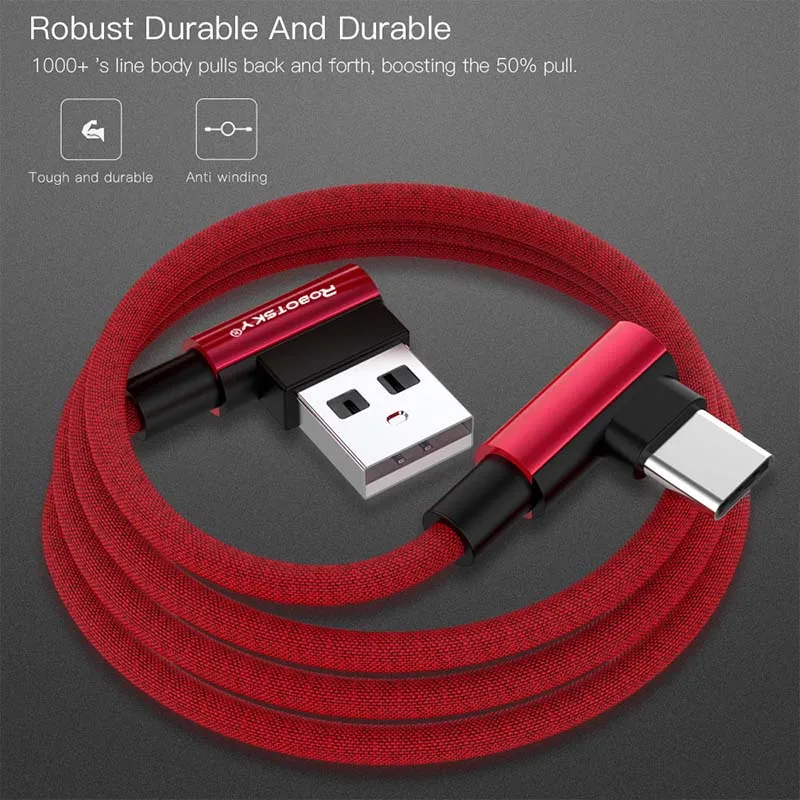 USB Type C кабель для быстрой зарядки 90 градусов Type-c 3 1 передачи данных зарядное