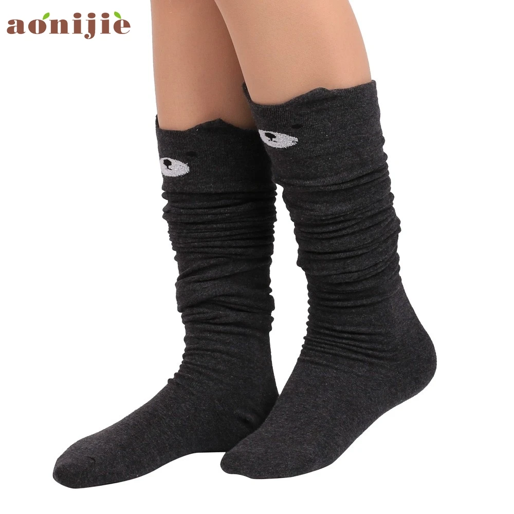 2017 женские и теплые носки Гольфы с кошачьим котом длинные спортивные уличные для
