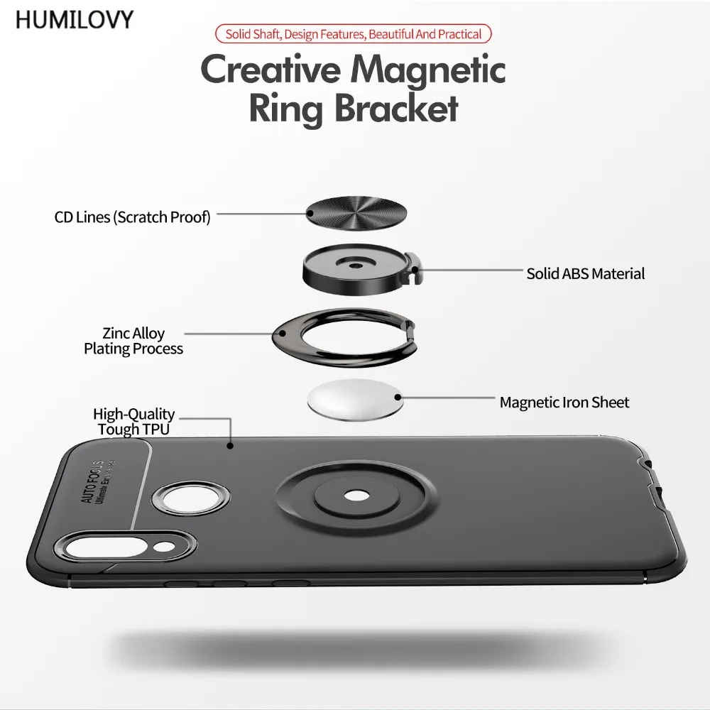 Для huawei P Smart 2019 чехол для Чехол держатель кольца пальца Мягкая силиконовая задняя