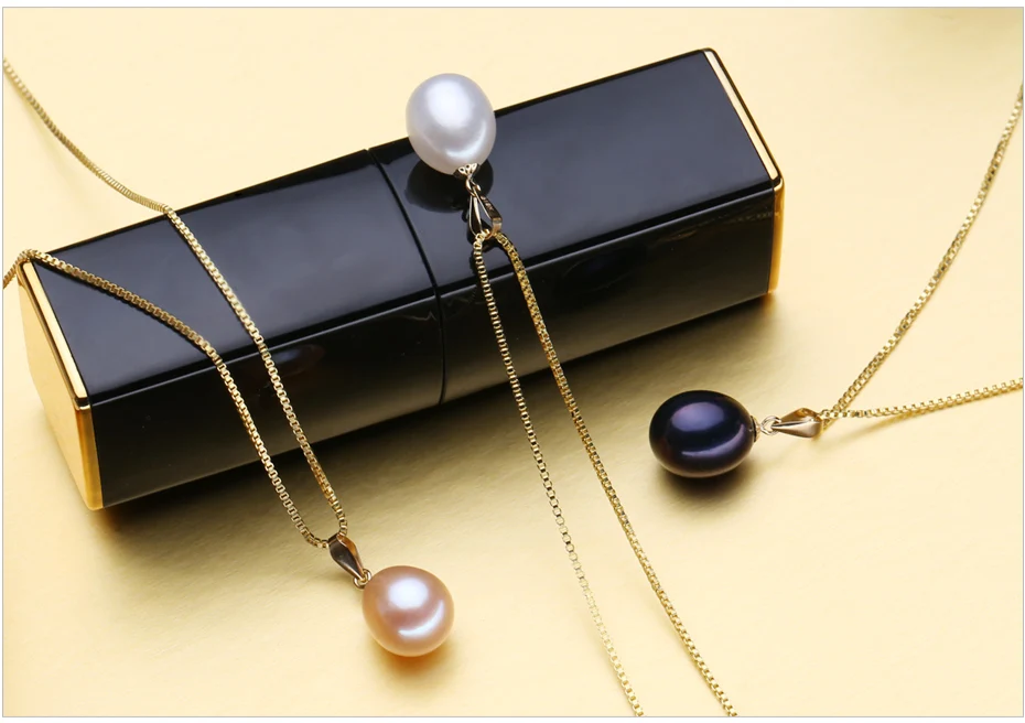 FENASY 18 k золотые жемчужные серьги ювелирные украшения, 18 K золотой кулон жемчужные ювелирные изделия ожерелья& Подвески для любителей отправить s925 Серебряные Ожерелья