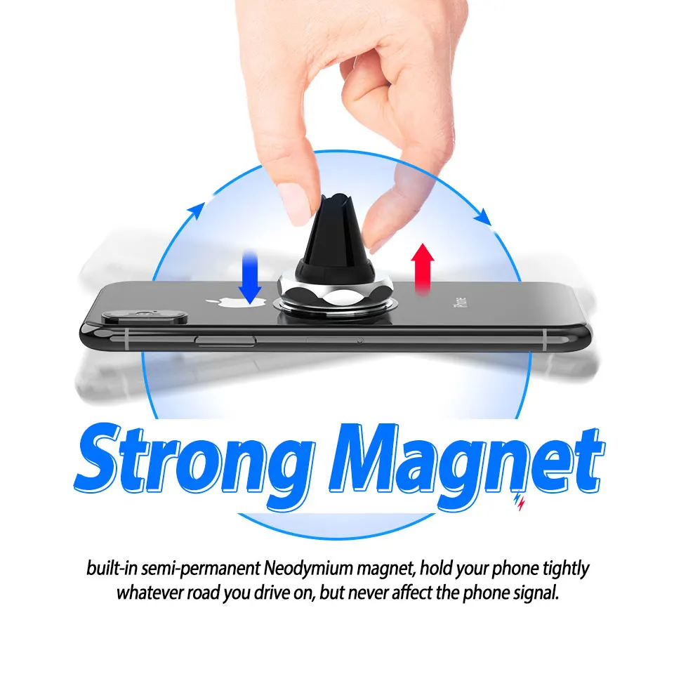 Сильных магнитных автомобильный держатель телефона стенд Air Vent Металл Мобильный