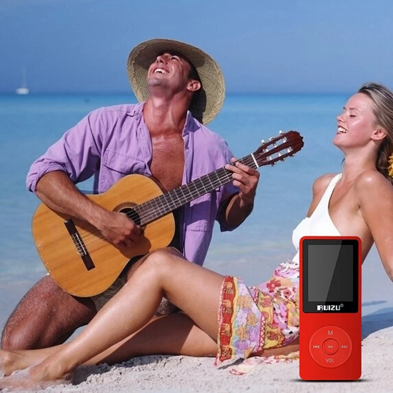 Ультратонкий MP3 музыкальный плеер 4 ГБ для хранения 1,8 дюймов экран может воспроизводить 80 часов RUIZU X02 с FM, электронной книгой, диктофоном