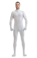 mandy wholesale mens skin tight unitard white one piece adult lycra spandex zentai dancewear zipper