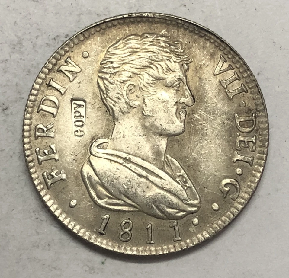 

1811 (SG) Spain 4 Reales - Fernando VII 1st portrait Copy silver plated Coin