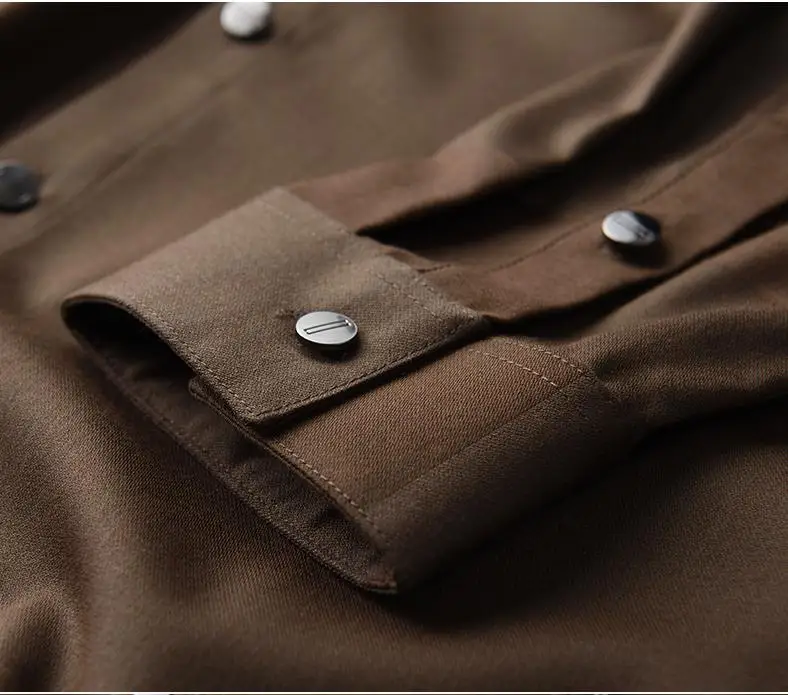 Minglu протектор Сезон весна осень Мужская модельная рубашка роскошный шелковистый