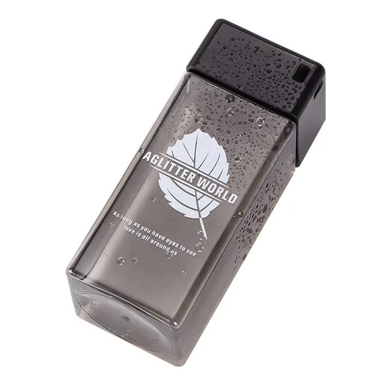 Simple Square Cup Personality Hand Creative Portable Leaves Fresh Leak-proof Plastic Bottle For Travel Household Items | Дом и сад