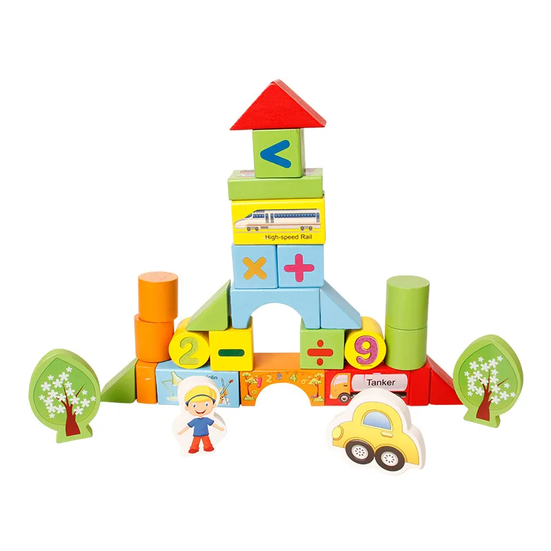 Wooden Children's Transport Learning Pile Takes 160 Grain Bottles of Environmental Protection Building Blocks | Игрушки и хобби
