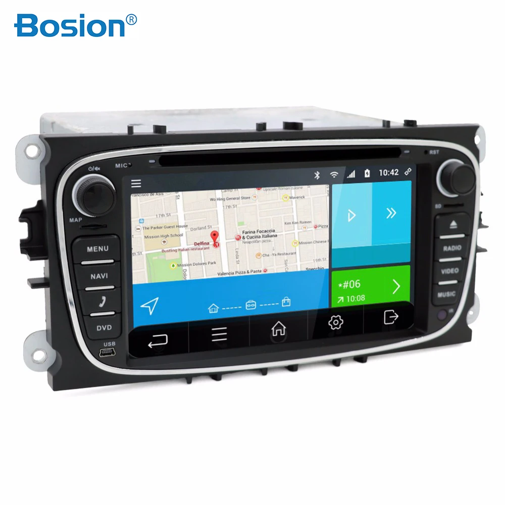 Bosion 2 Din андроид 4.2.2 игрок автомобиля dvd GPS для форд автомобильные cd радио mondeo фокус