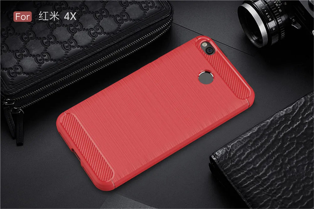 Для Xiaomi Redmi 4X чехол-бампер противоударный Мягкий ТПУ силиконовый чехол карбоновый армированный чехол для Xiaomi Redmi 4X Pro