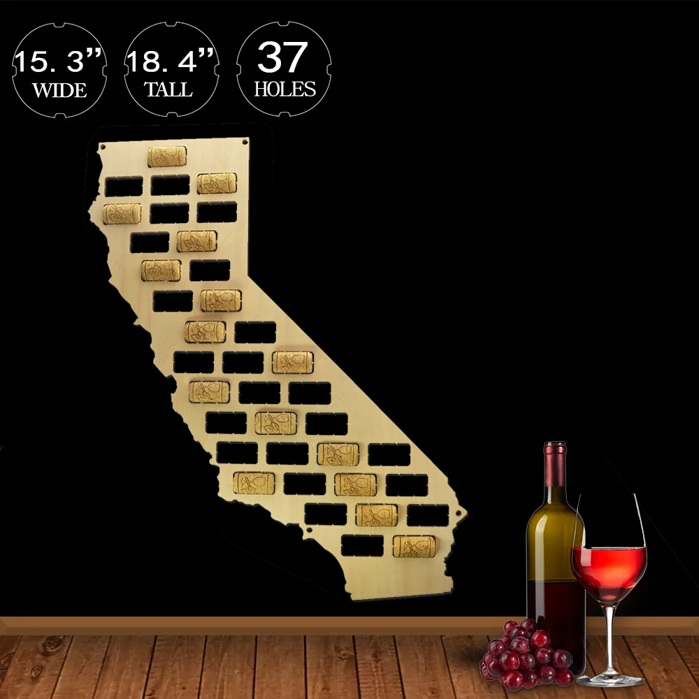 Американский кантри, деревянные винные пробки, карта, California, винные пробки, Настенная карта, California, Настенный декор, для дома, бара, вина, энтузиастов, подарок
