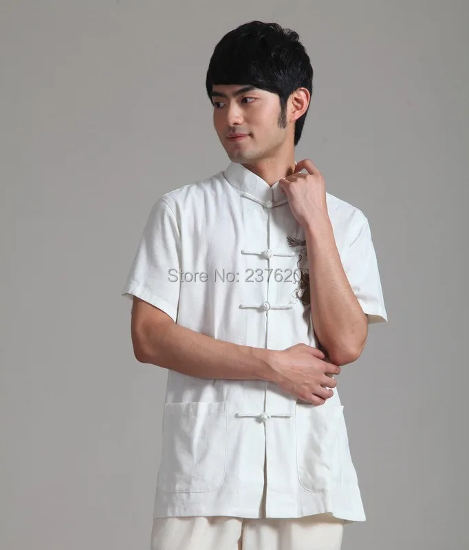 mens short sleeve mandarin collar shirt